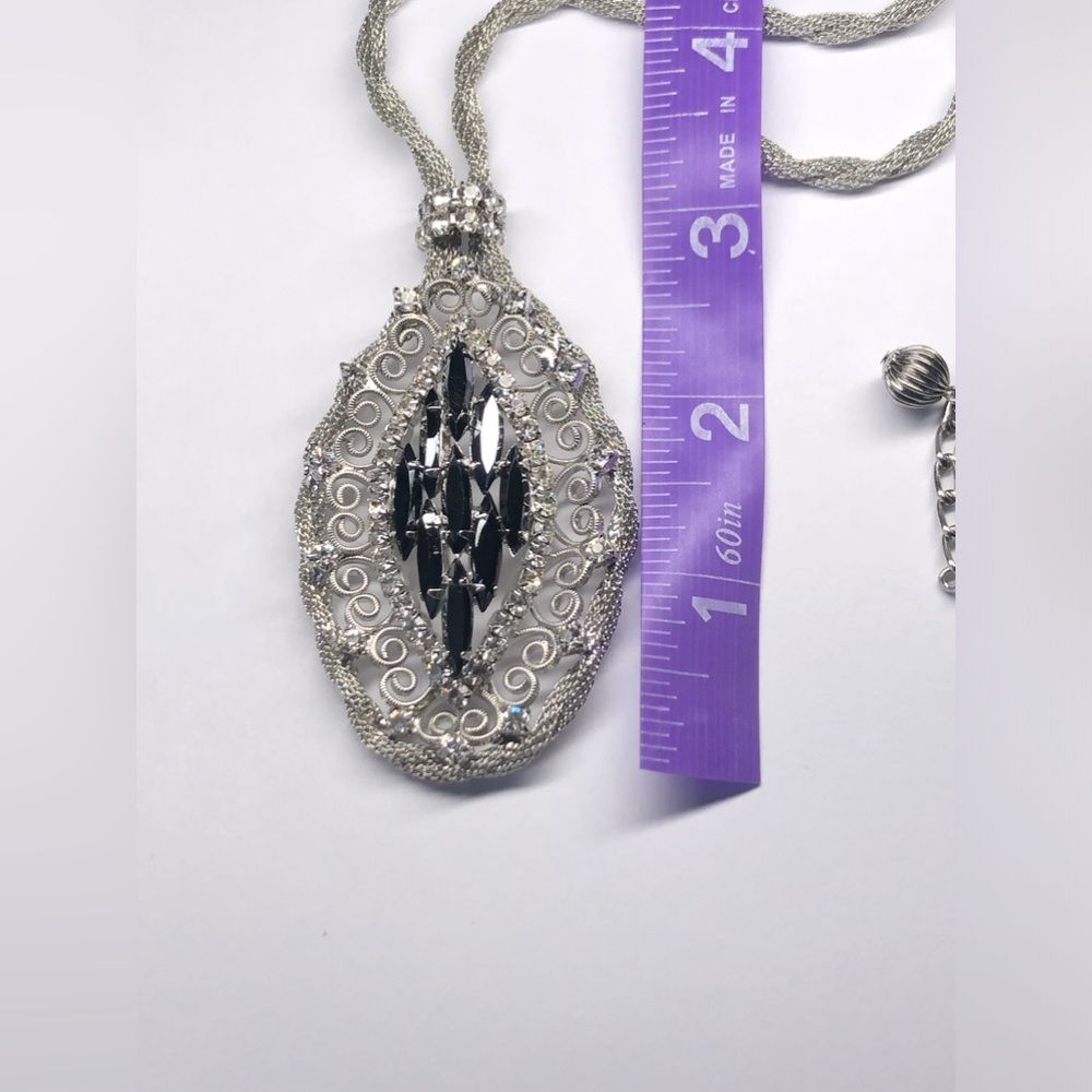 Vintage Daisy Lane D&E “Juliana” Hematite and Rhinestone Necklace - Picture 5 of 8